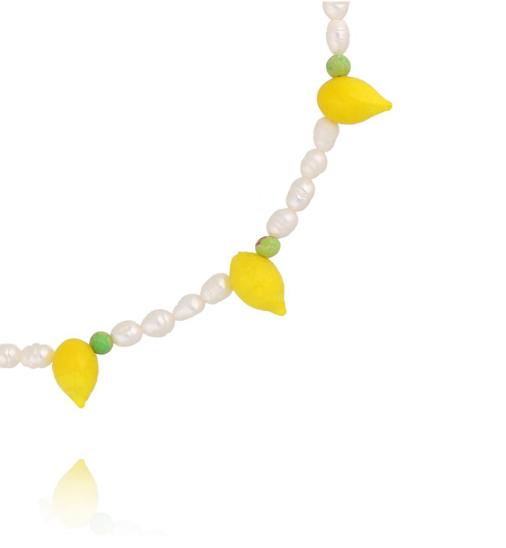 Naszyjnik z perłami i cytrynami NPA1479