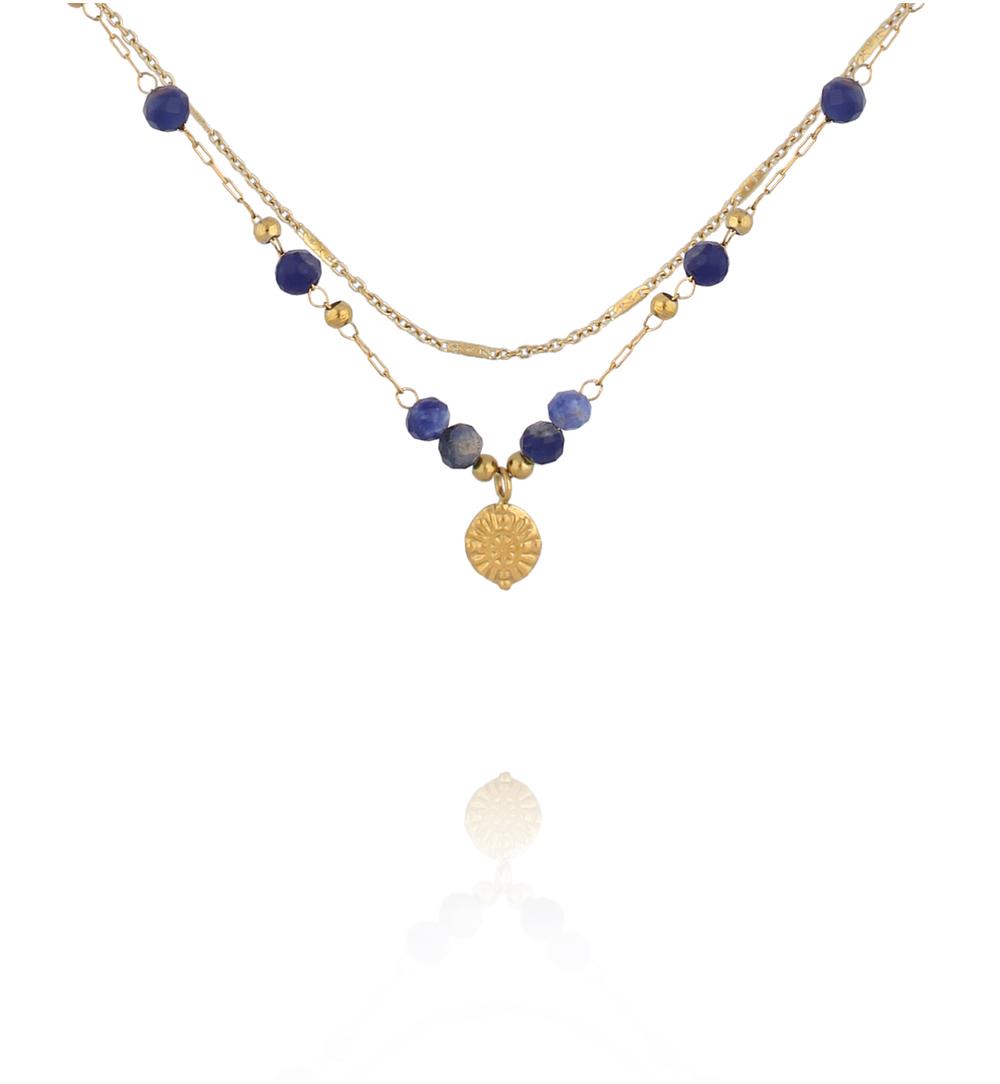 Naszyjnik z sodalitami i zawieszką NEA0111