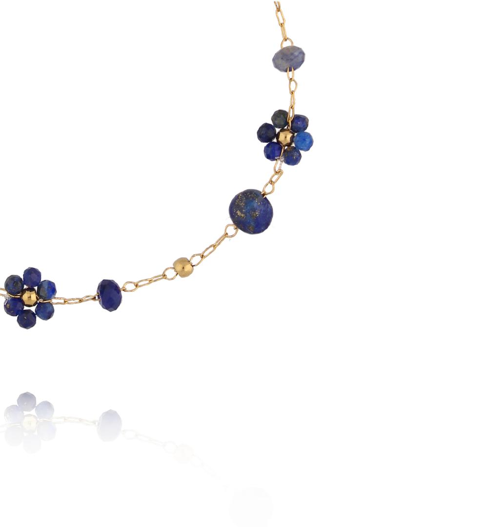 Bransoletka z lapisami z motywem kwiatków BSC2389