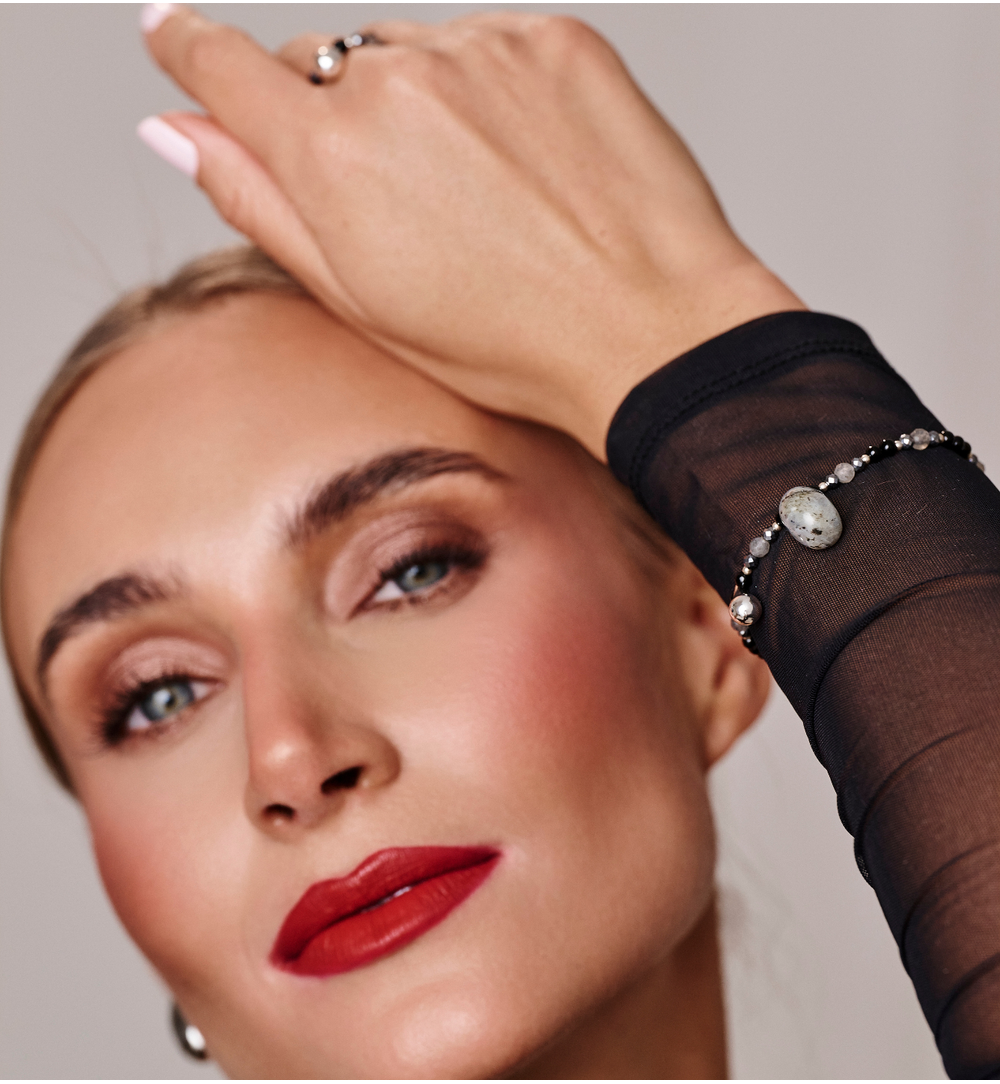 Bransoletka z labradorytami i łezką Nature's Tears BSC2112