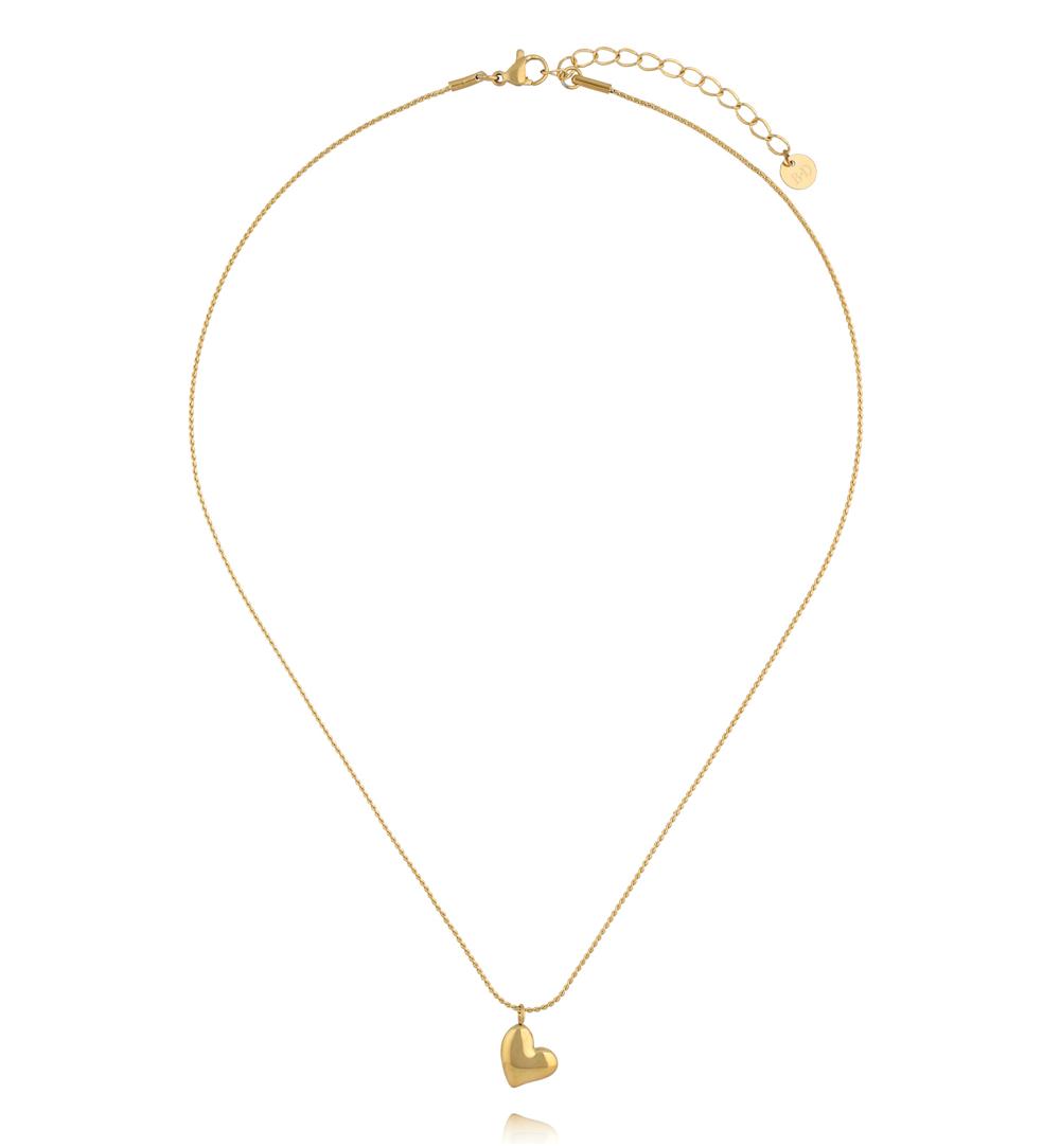 Naszyjnik ze stali szlachetnej z sercem złoty NSY0939