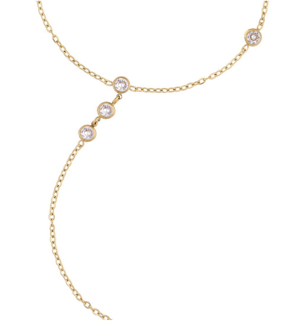 Bransoletka z pierścionkiem i cyrkoniami złota BSY0421