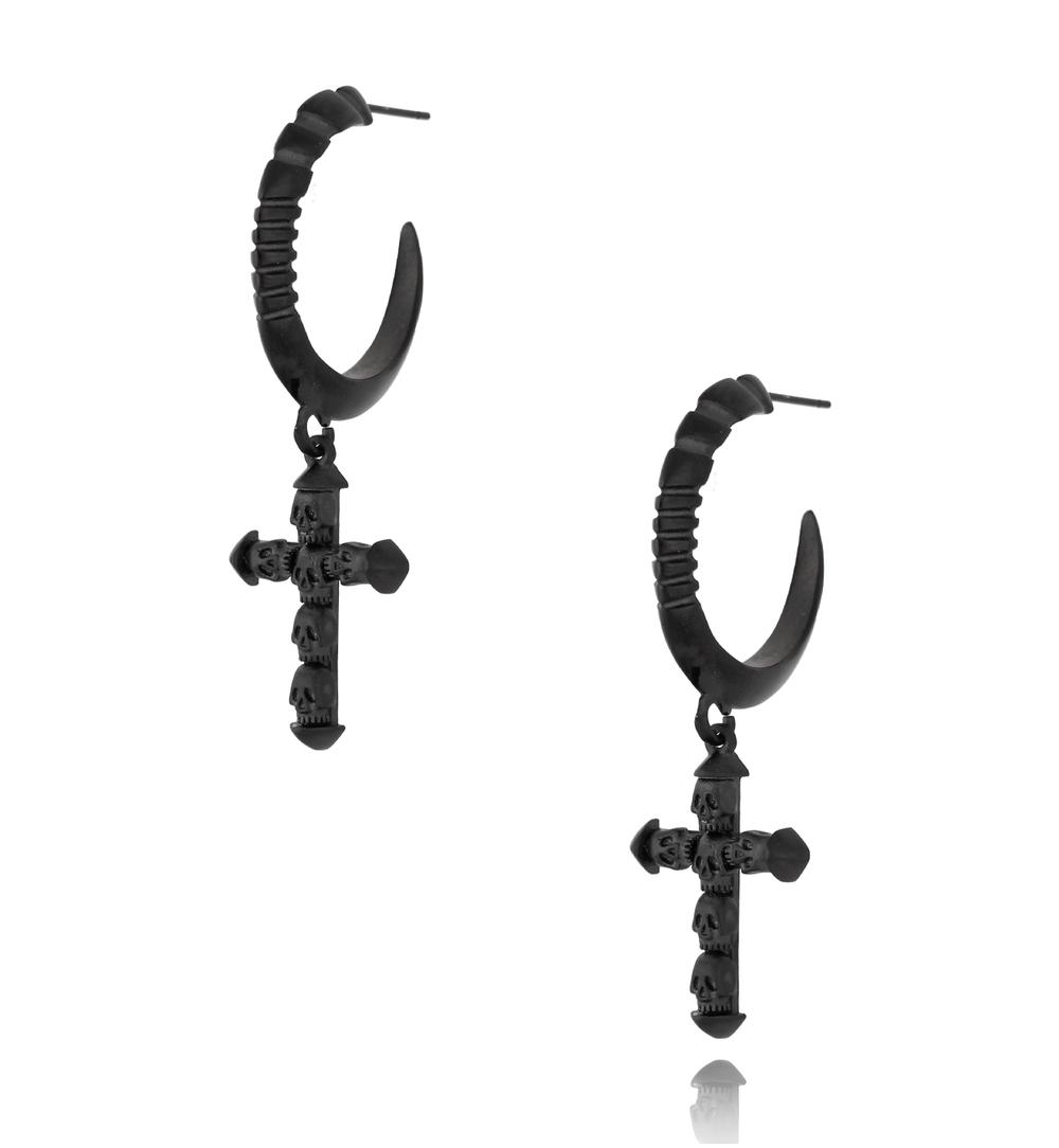 Kolczyki ze stali szlachetnej czarne Dark KMITC0017