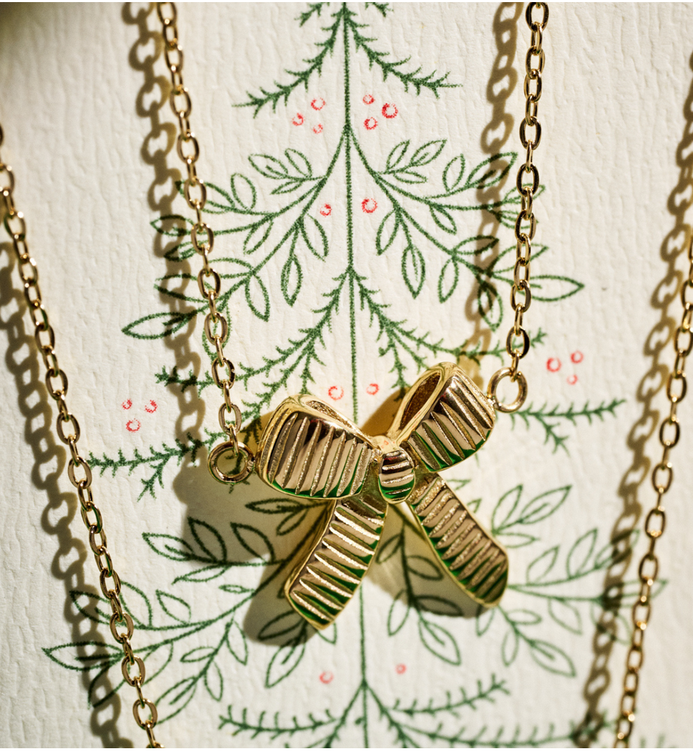 Naszyjnik z kokardką złoty NSA1383