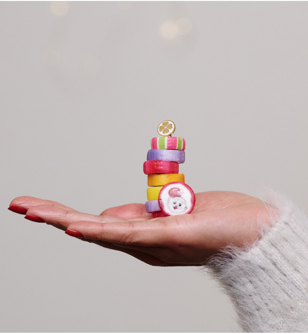 Kolczyki koniczynki biało-złote KSA2519