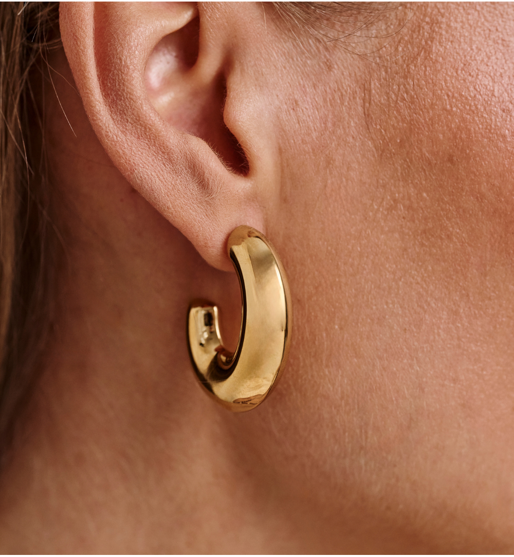 Kolczyki złote dmuchane owalne Soufflé KSA1074