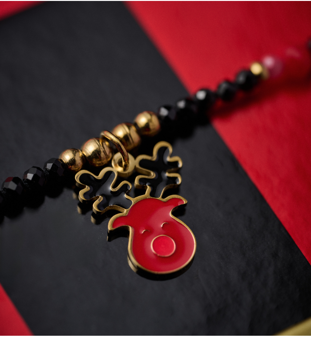 Zestaw świątecznej biżuterii z reniferami ZN0067