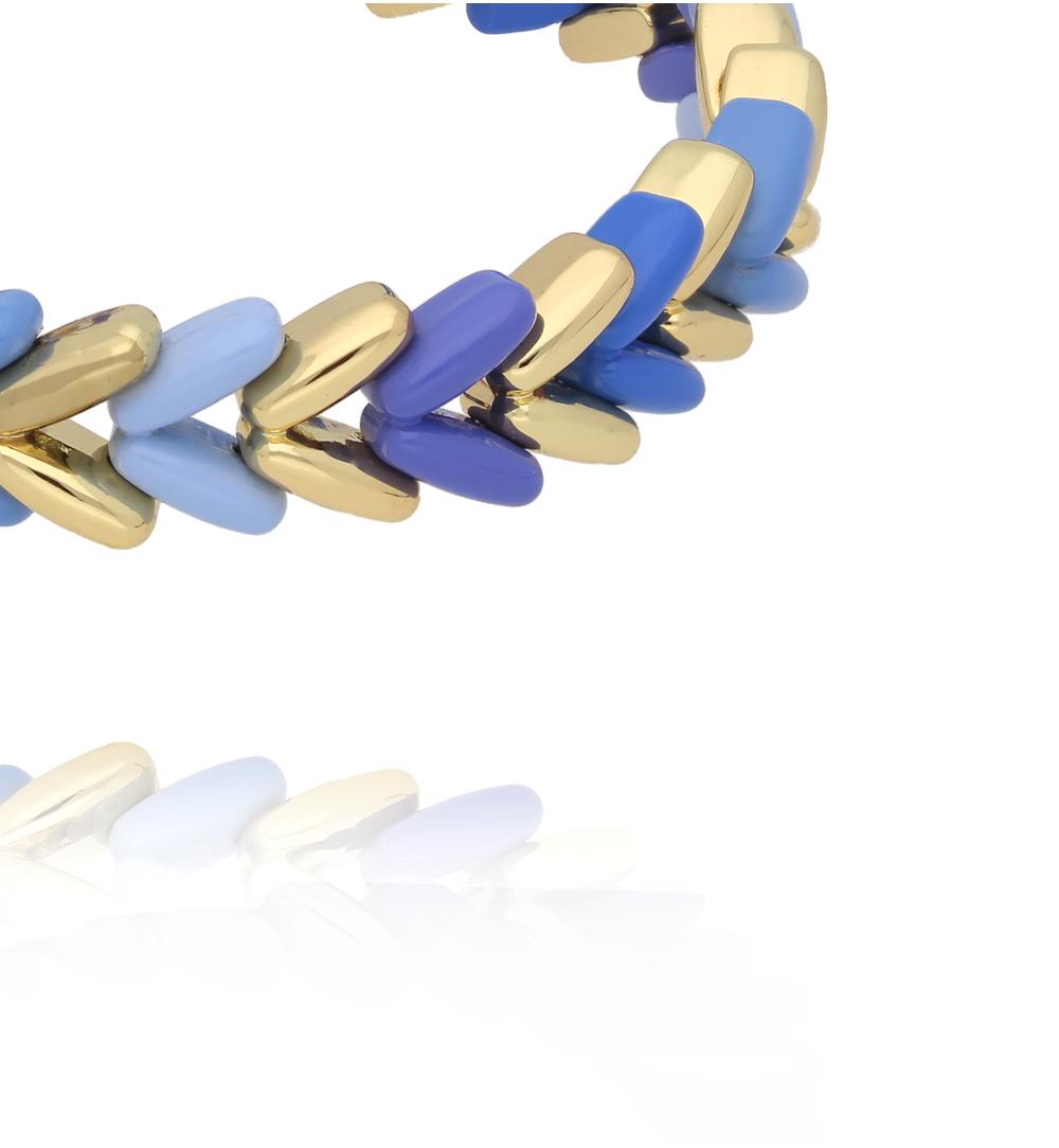 Bransoletka w odcieniach błękitu i złota BCR0052