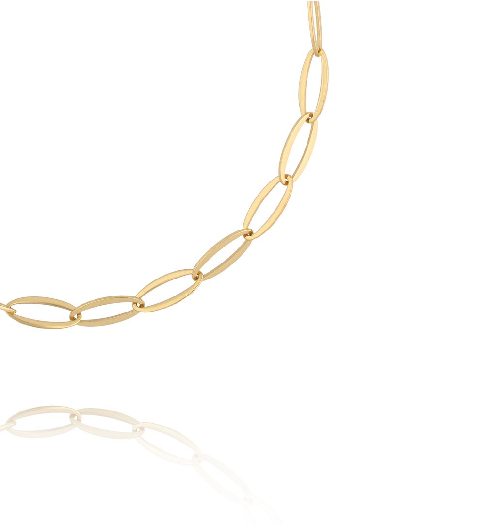 Naszyjnik złoty łańcuch z owalnych ogniw NEA0061