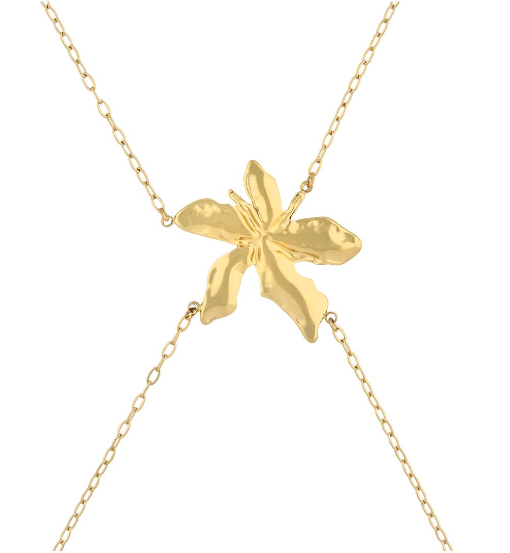 Body Chain z kwiatkiem złoty Nutsa NSA1249