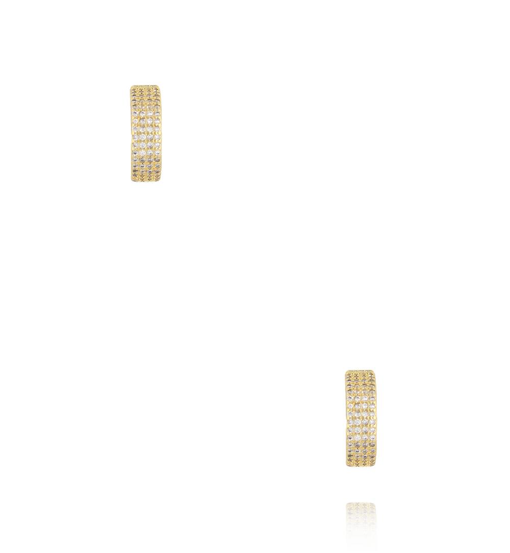 Kolczyki półkola z kryształami złote KSS2221