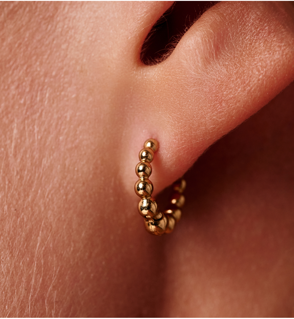 Kolczyk klasyczne złote kółeczka w kulki KSA2517