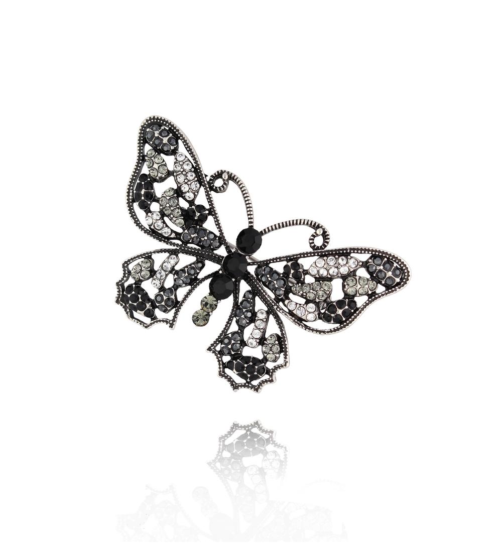 Broszka z czarnym motylem Night Butterfly BRSS0217