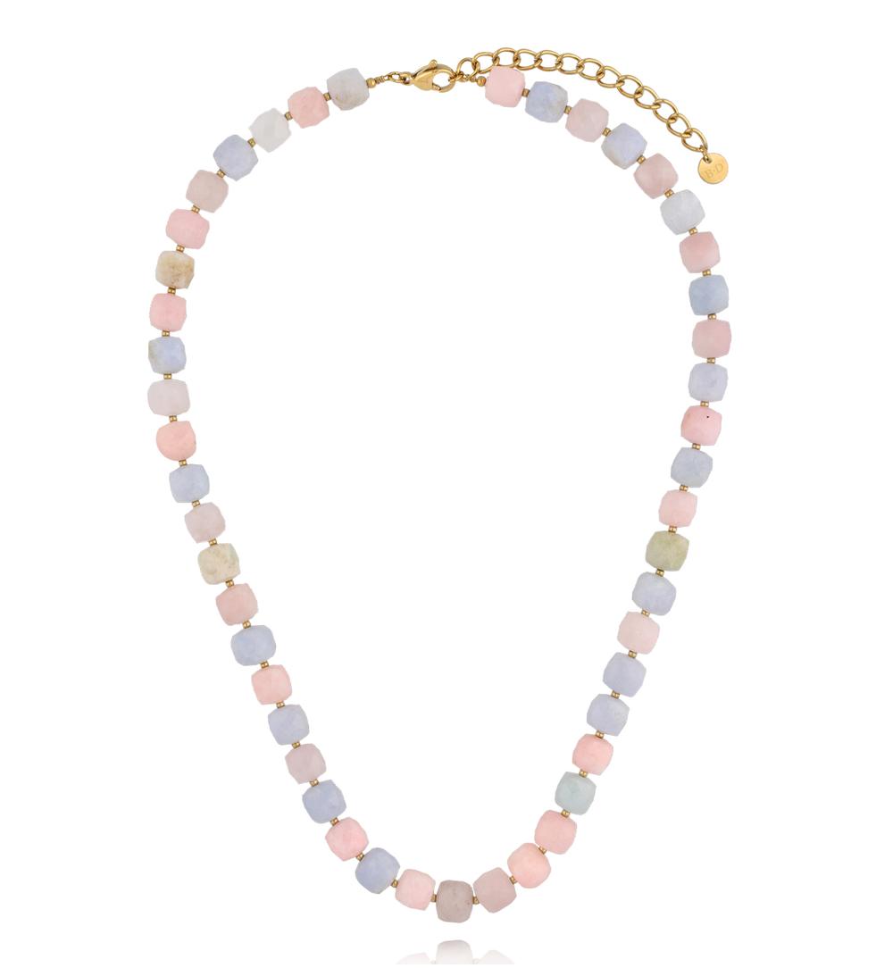 Zestaw naszyjników z pastelowych kamieni ZN0170