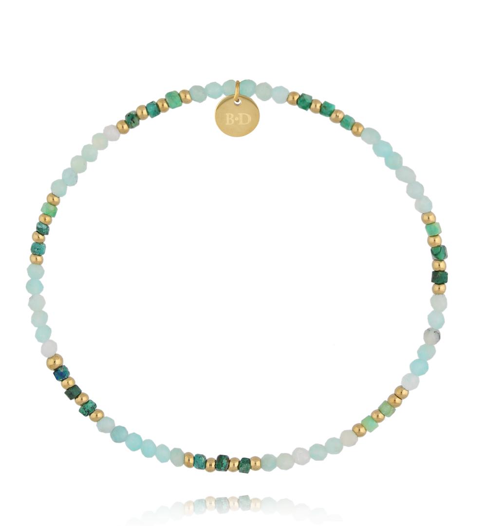 Bransoletka z amazonitu i turkusu afrykańskiego BTW3630