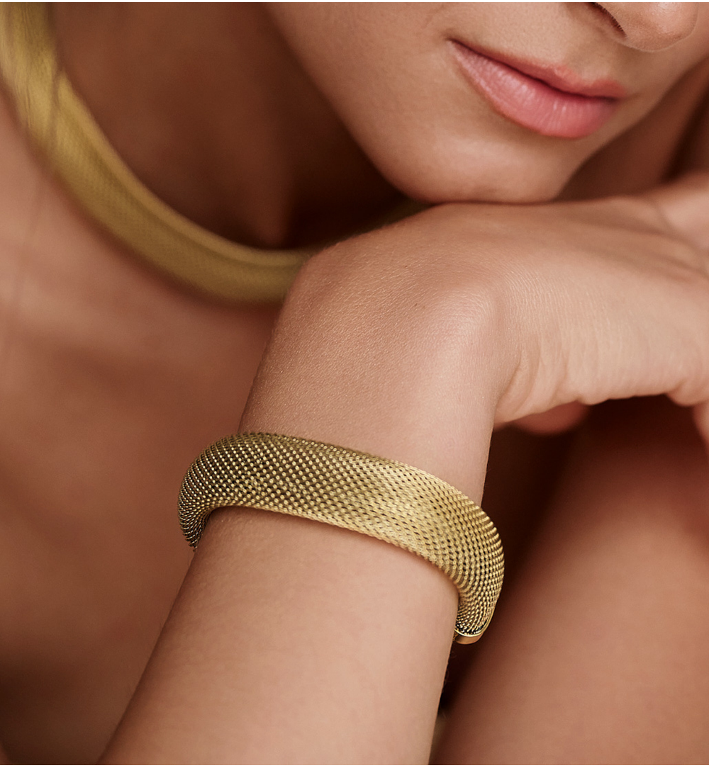 Bransoletka typu mesh w kolorze złota  BSY0406