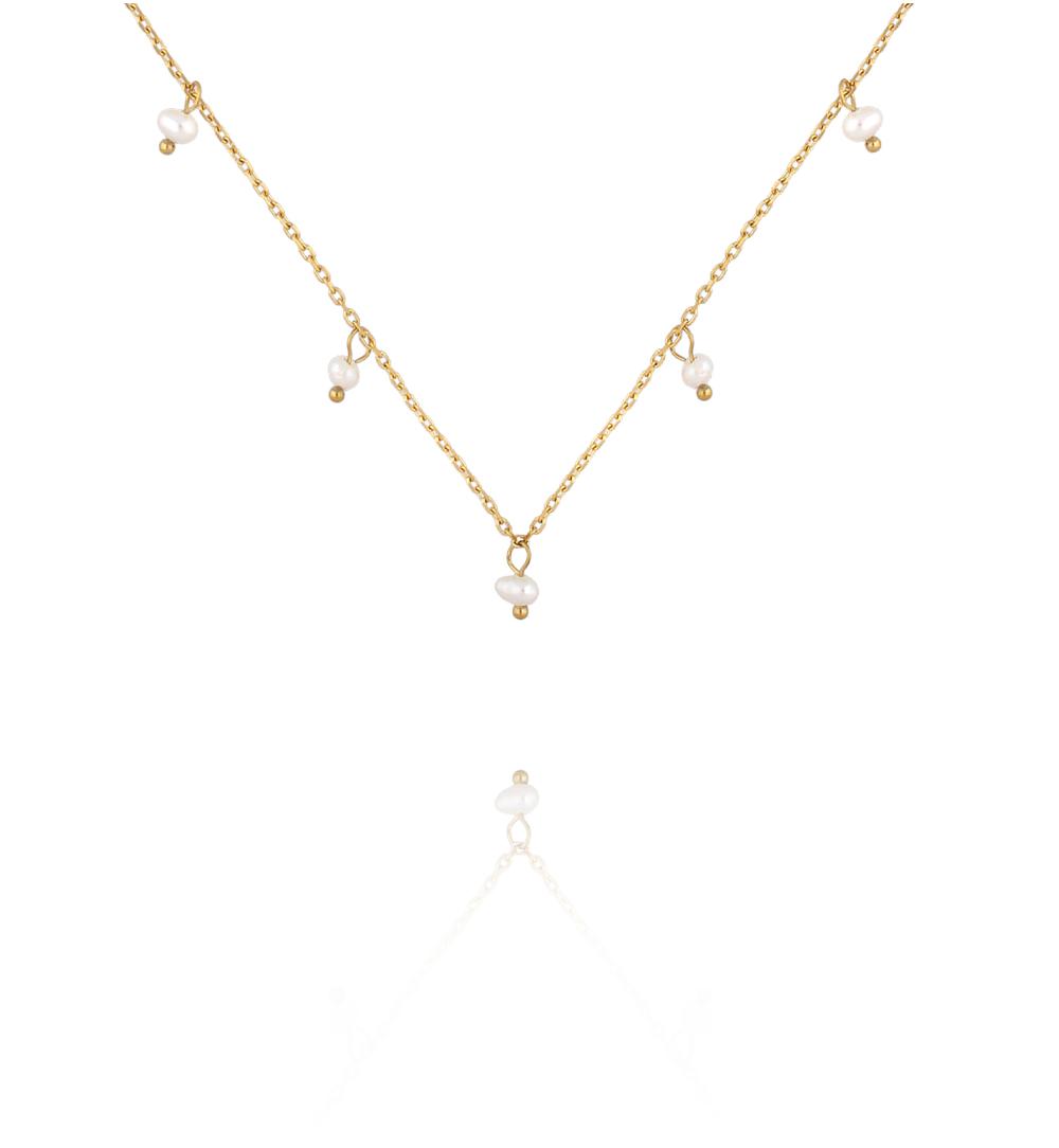 Naszyjnik złoty z perełkami NSY0606