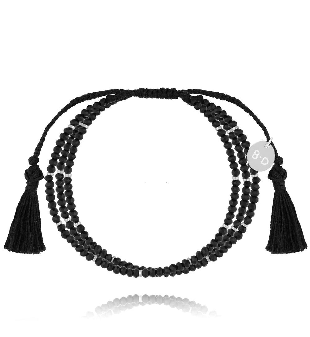 Bransoletka czarna z kryształkami Khalessi BSC1874