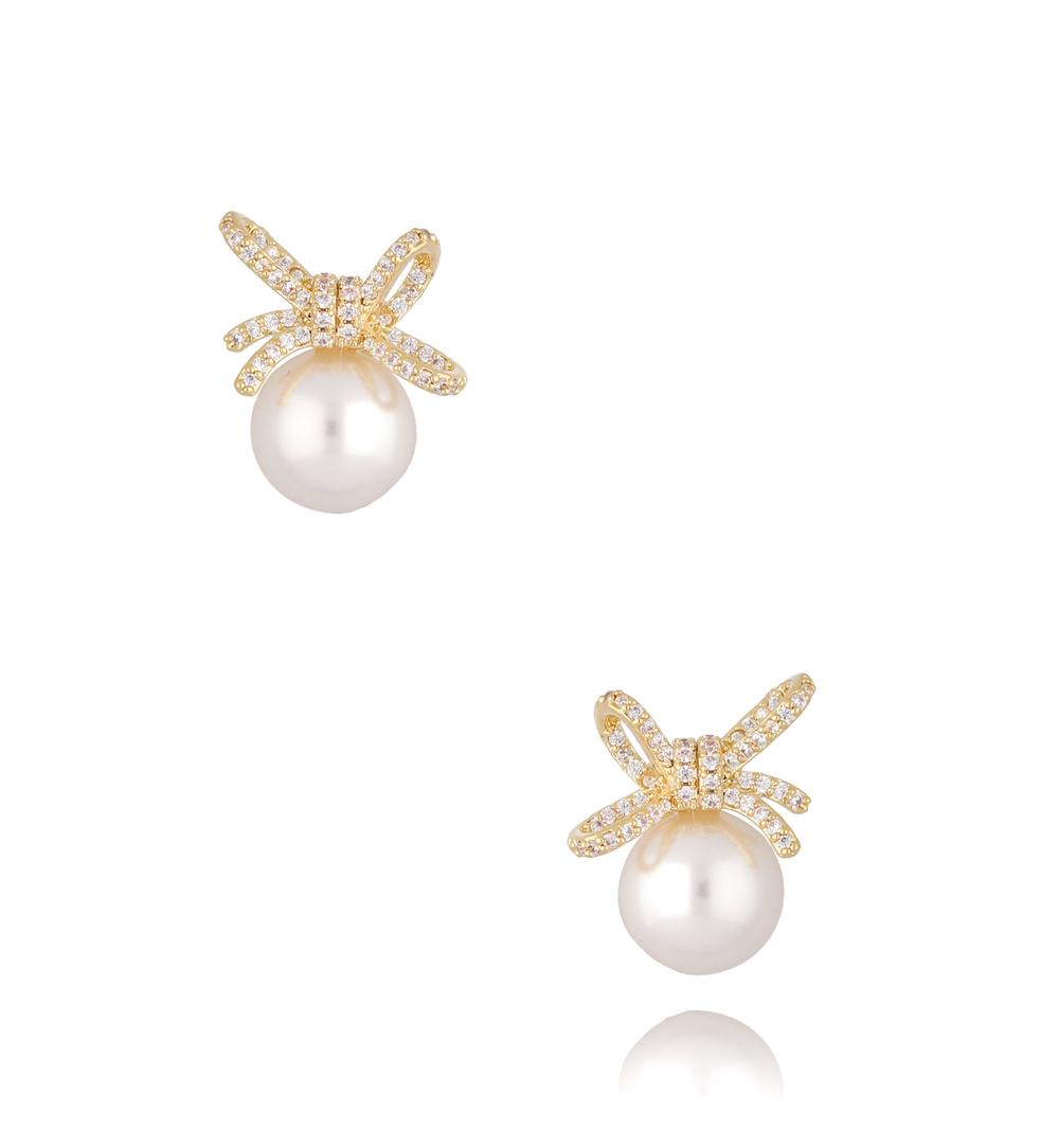 Kolczyki złote z perłami Coco KPE0084