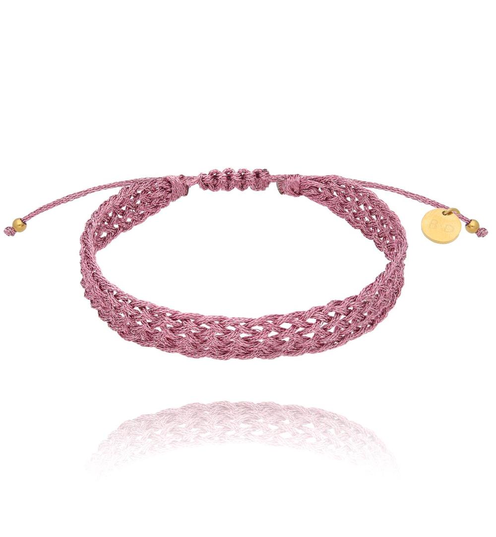 Bransoletka różowa pleciona Braided BSC1898