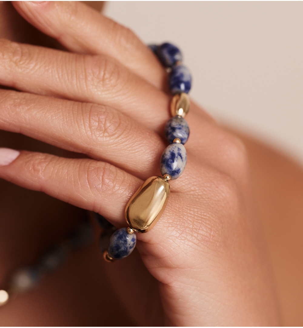 Bransoletka granatowa z jaspisami BSC2303