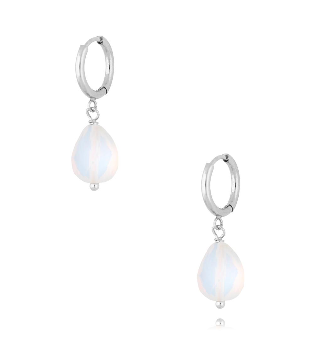 Kolczyki srebrne z mlecznymi opalitami KPA0212