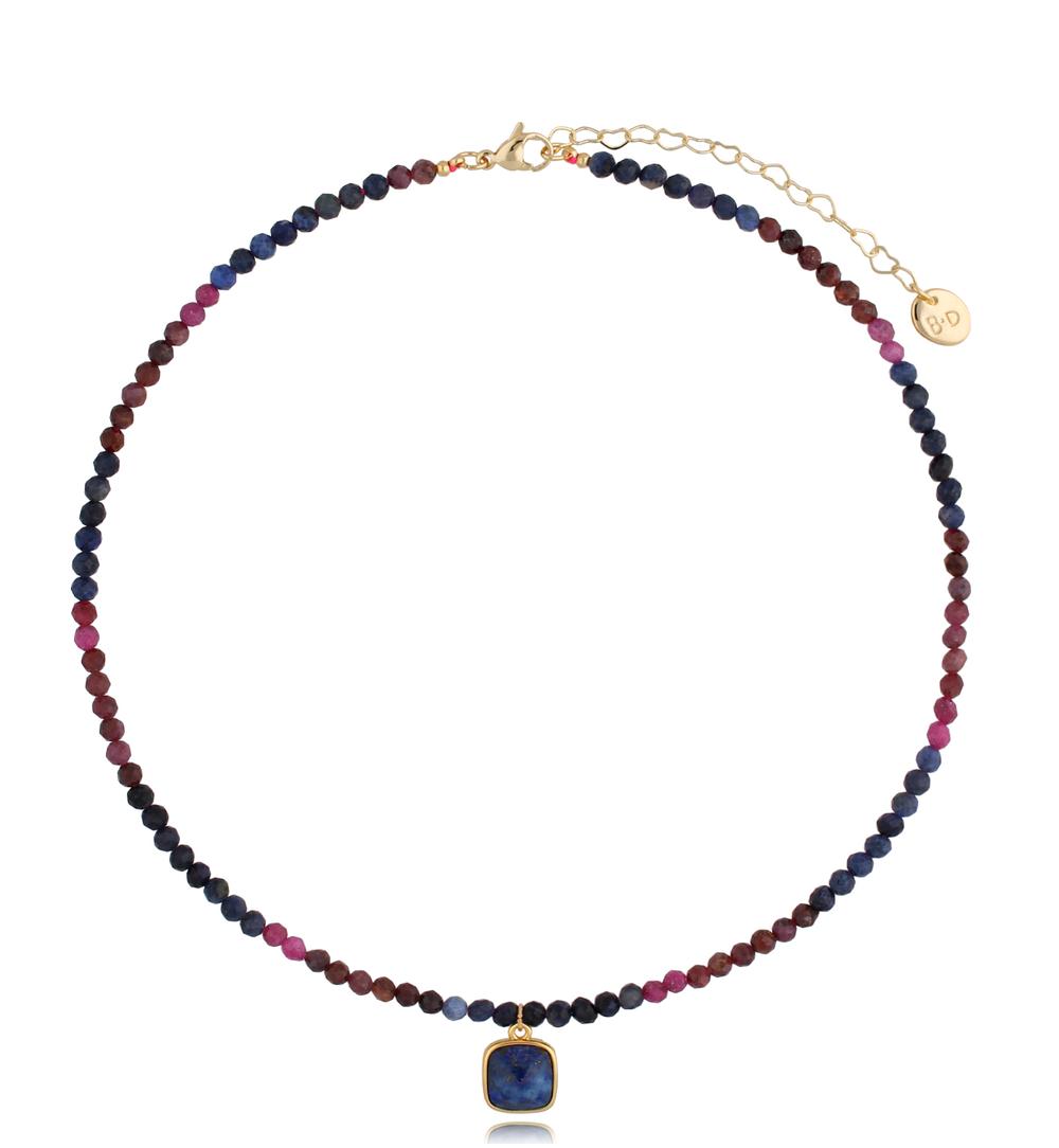 Naszyjnik z rubinami i szafirami Phaedra NTW0567