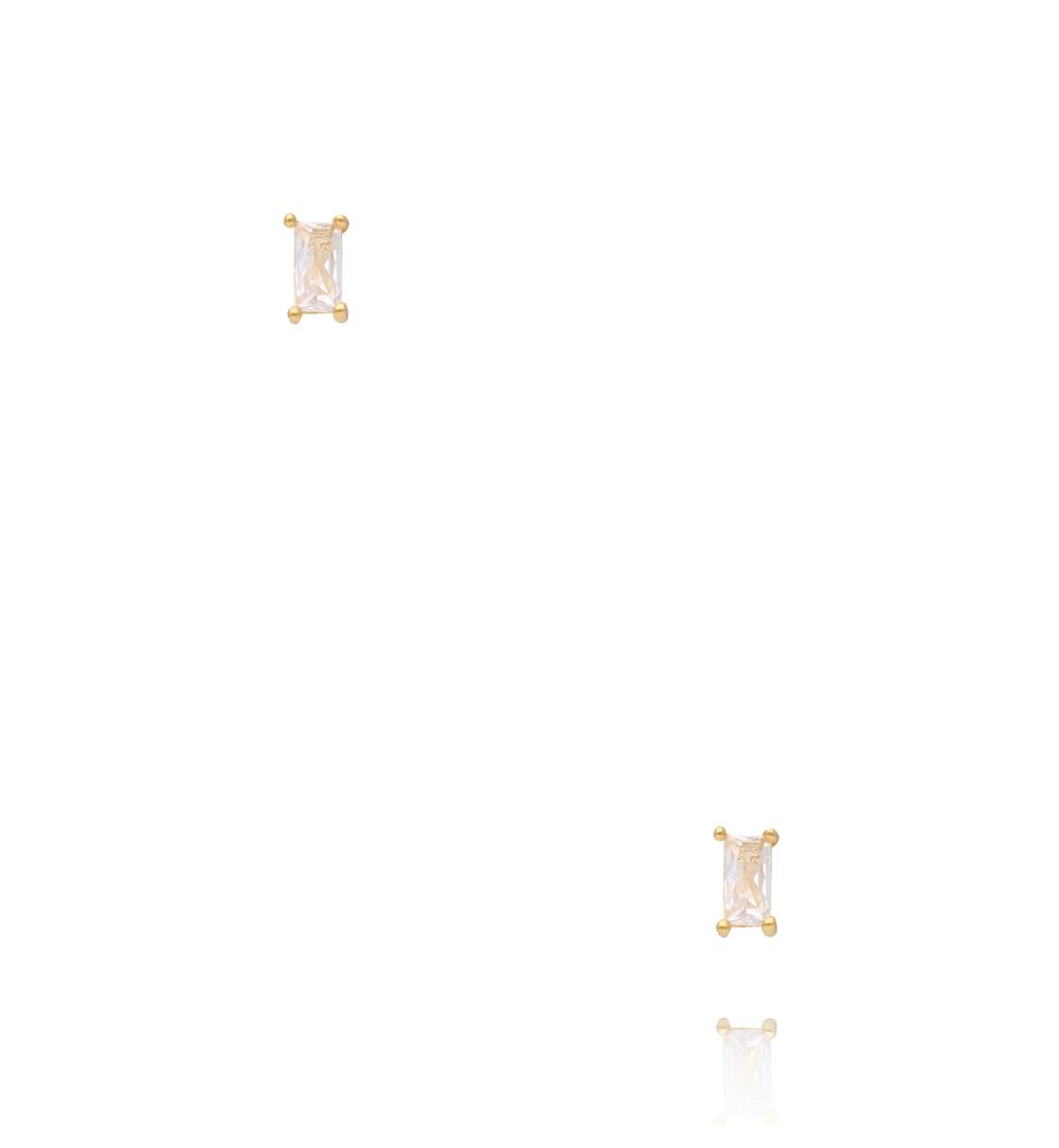 Zestaw kolczyków złoconych – geometryczny mix z emalią i cyrkoniami KMB0013