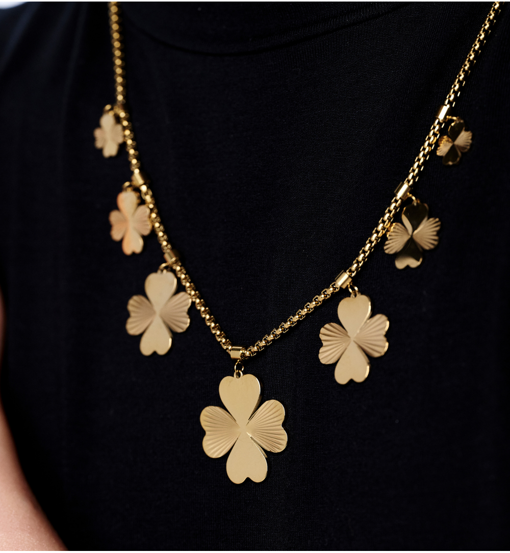 Zestaw biżuterii z motywem koniczynek ZN0125