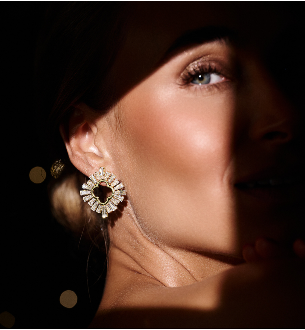 Kolczyki z cyrkoniami w stylu glamour KSS2111