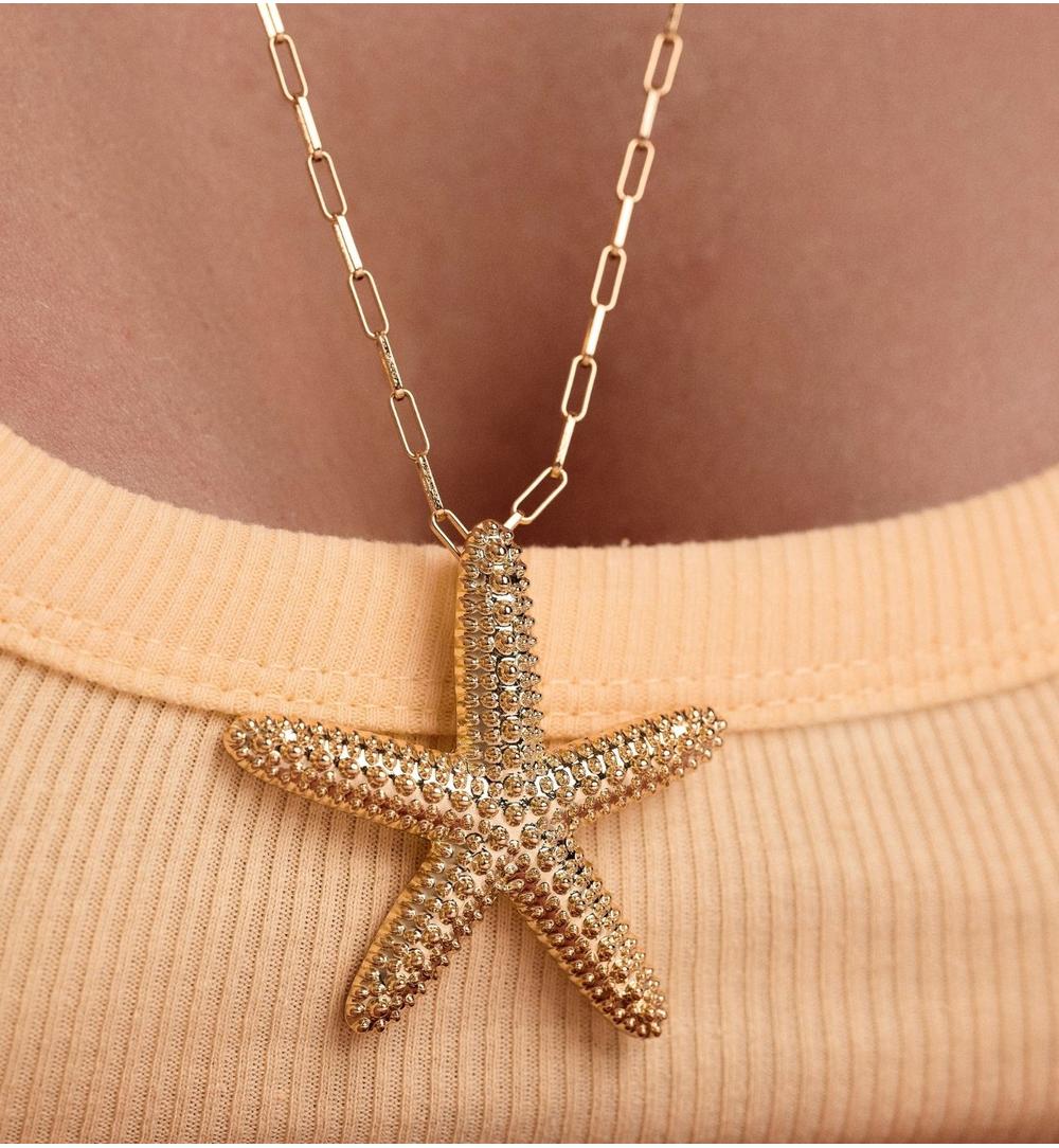 Naszyjnik długi ze złotą rozgwiazdą NS0351