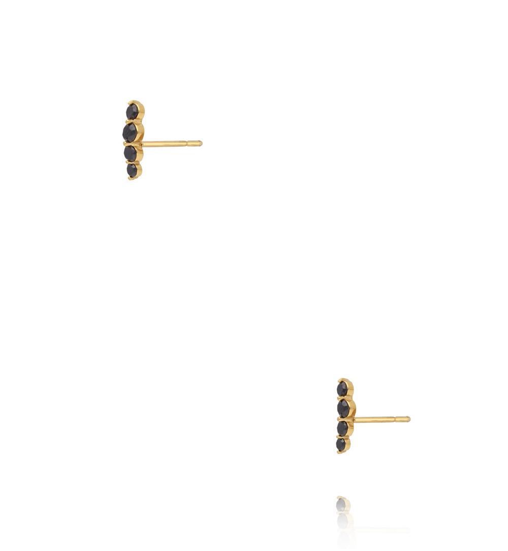 Kolczyki z czarnymi cyrkoniami Cassie KSA0693