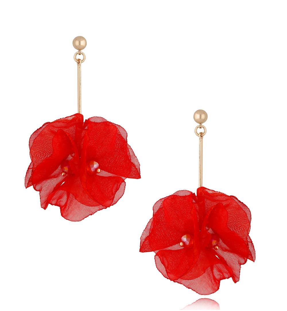 Kolczyki szyfonowe czerwone Cherries KBL1358
