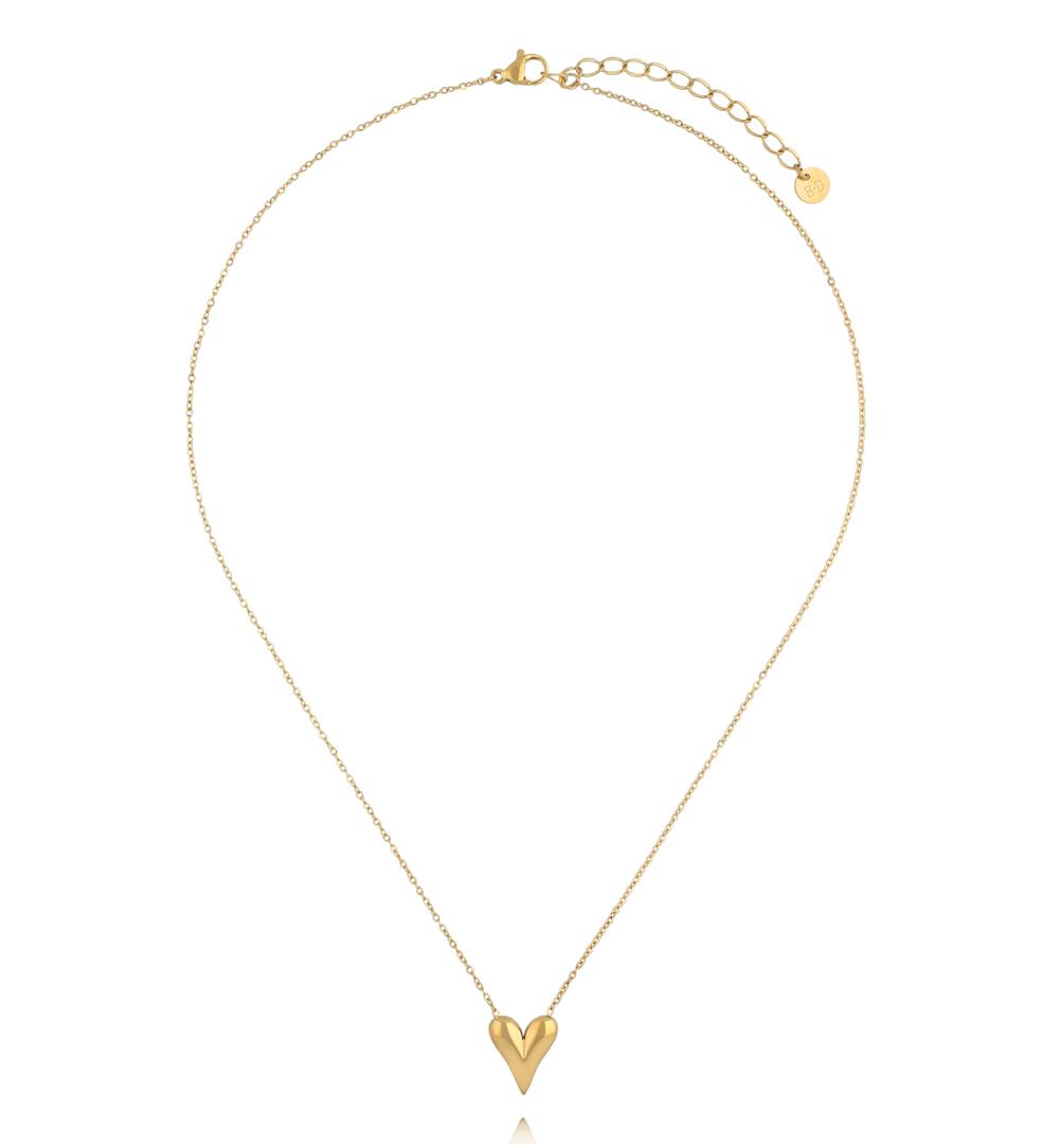 Naszyjnik z sercem ze stali szlachetnej złoty NSY0937