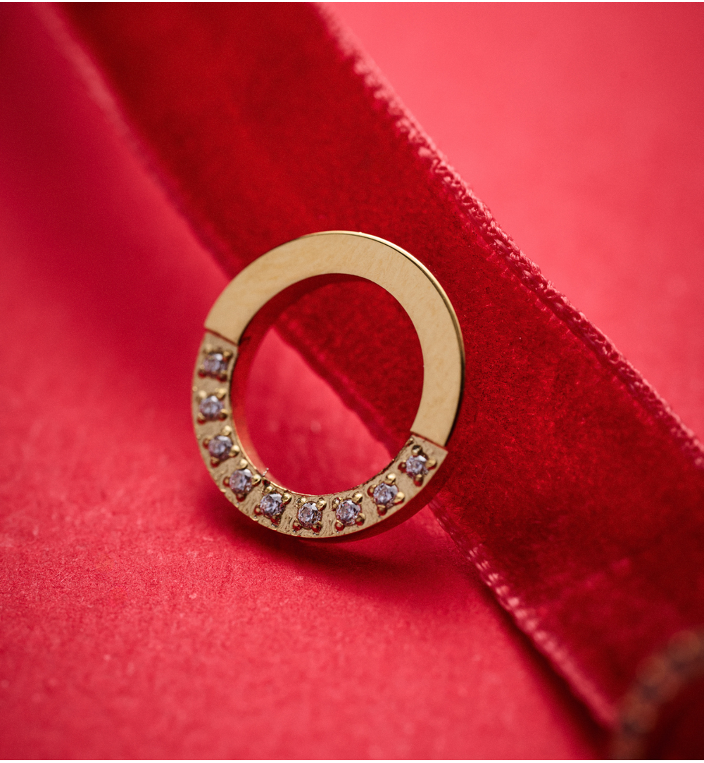 Zestaw biżuterii złoconej z motywem koła ZN0050