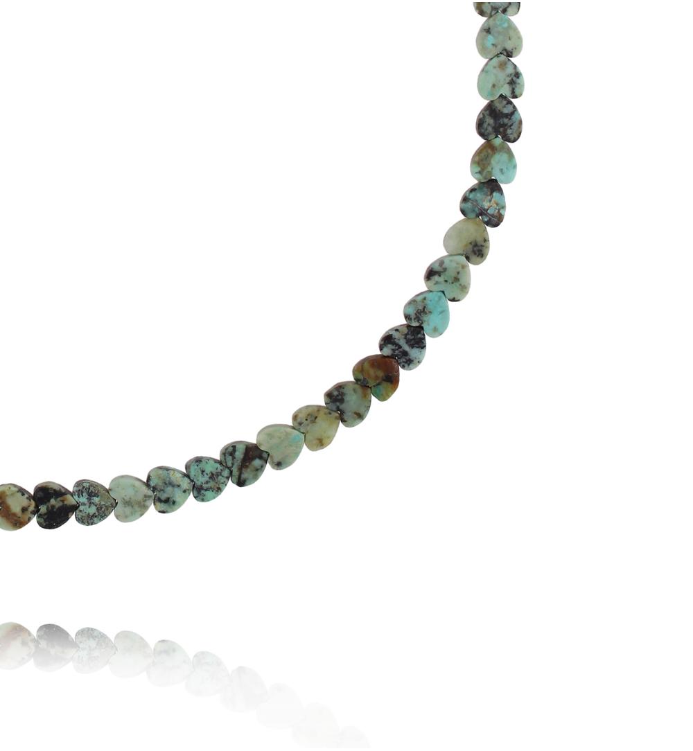 Naszyjnik z turkusu afrykańskiego – serca NTW1655