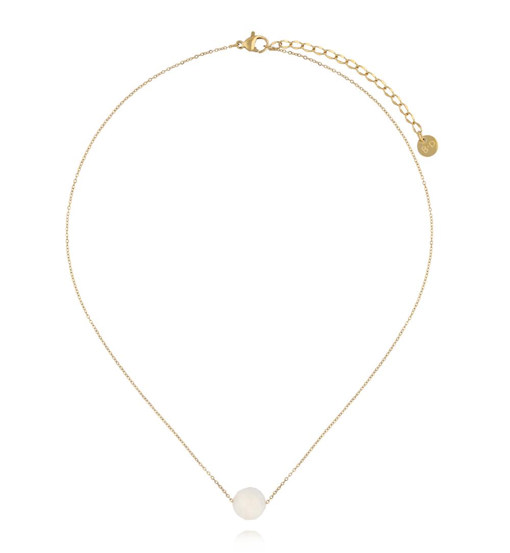 Naszyjnik z kamieniem księżycowym na delikatnym łańcuszku NLB0328