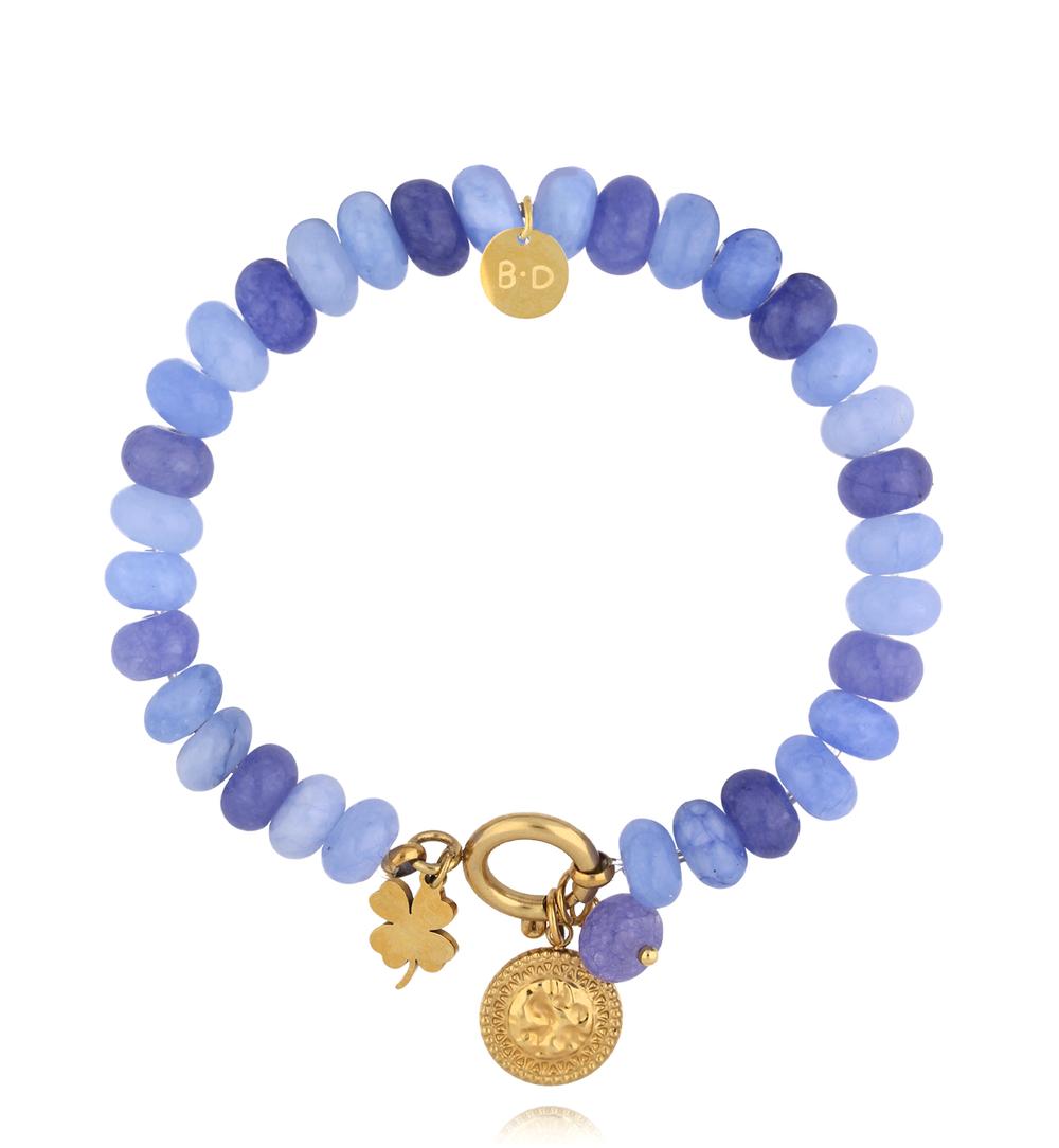 Zestaw biżuterii z niebieskich kamieni z zawieszkami ZN0200