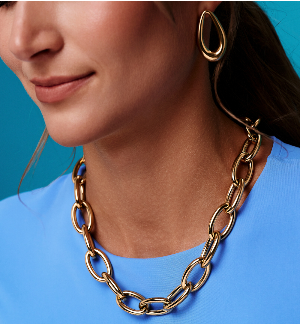 Naszyjnik – złoty łańcuch o masywnych ogniwach NEA0045