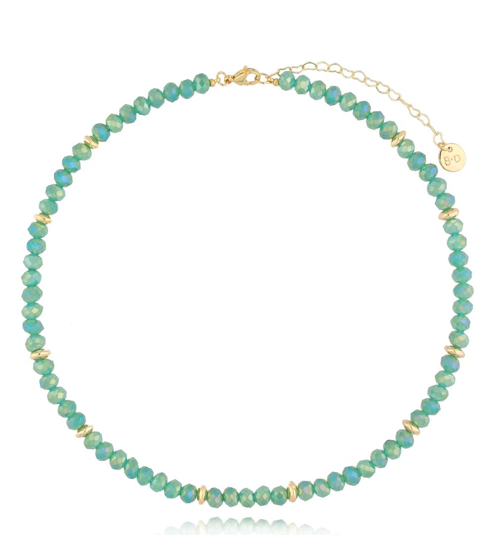 Naszyjnik z zielonymi kryształkami Clear Sky NCY0045