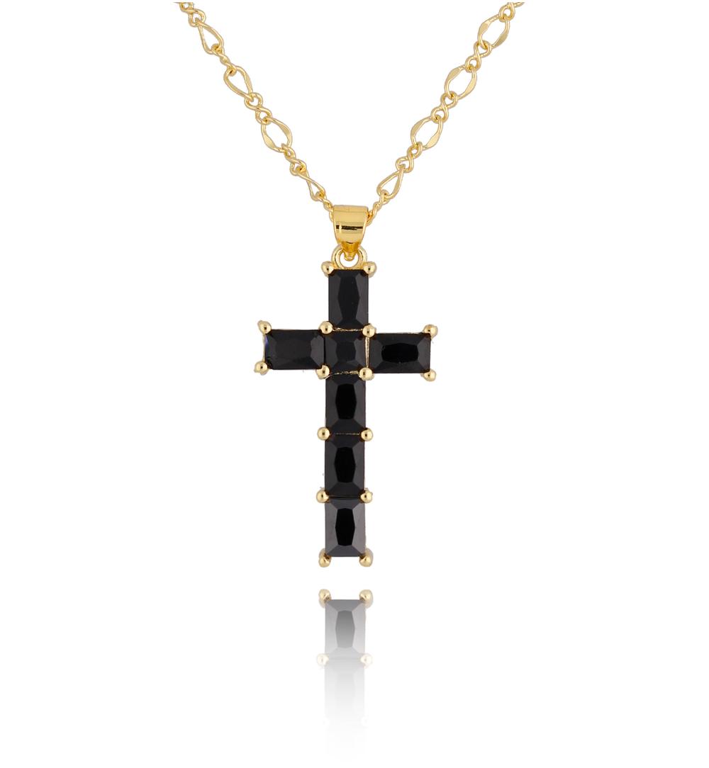 Naszyjnik z czarnym krzyżykiem Madeline NRG0450