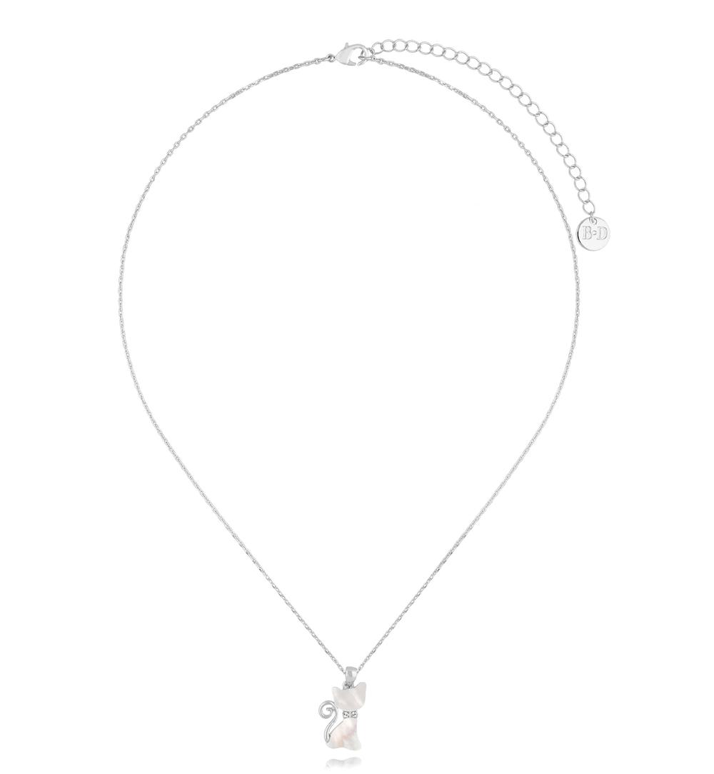 Naszyjnik srebrny z kotkiem Glam Charms NS0280
