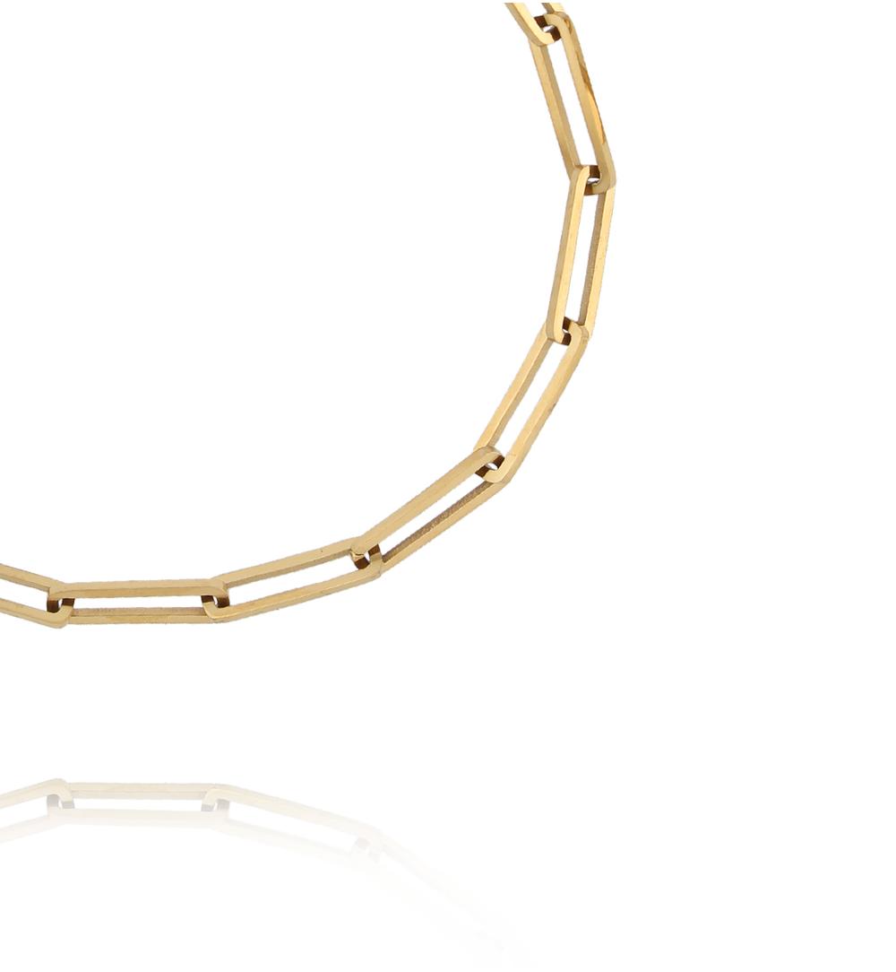 Bransoletka z prostokątnych ogniw ze stali szlachetnej złota BSY0553