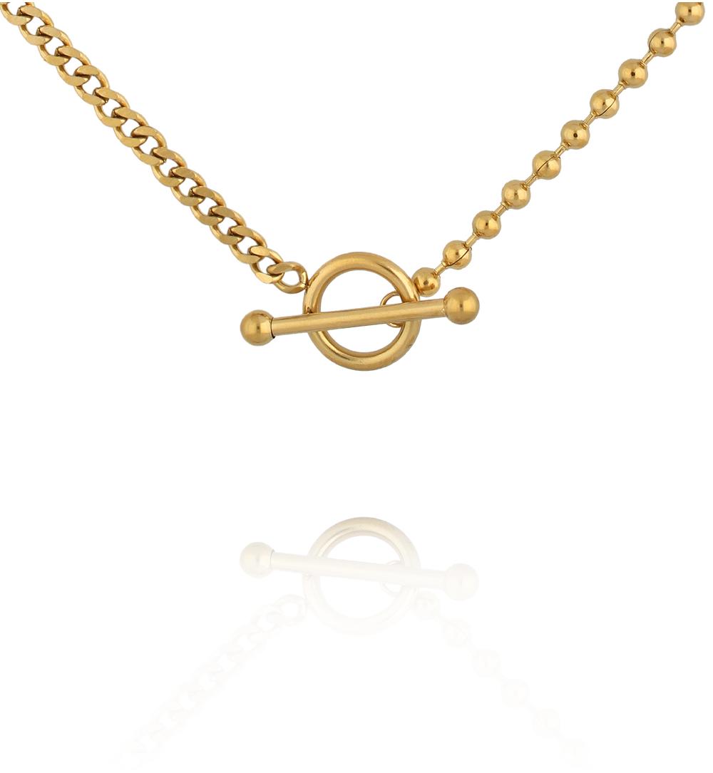 Naszyjnik z zapięciem toggle w kolorze złota NSY0896