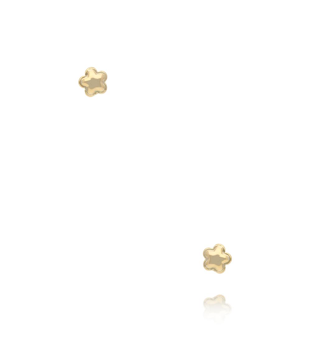 Zestaw kolczyków z koniczynkami złoty KMB0009