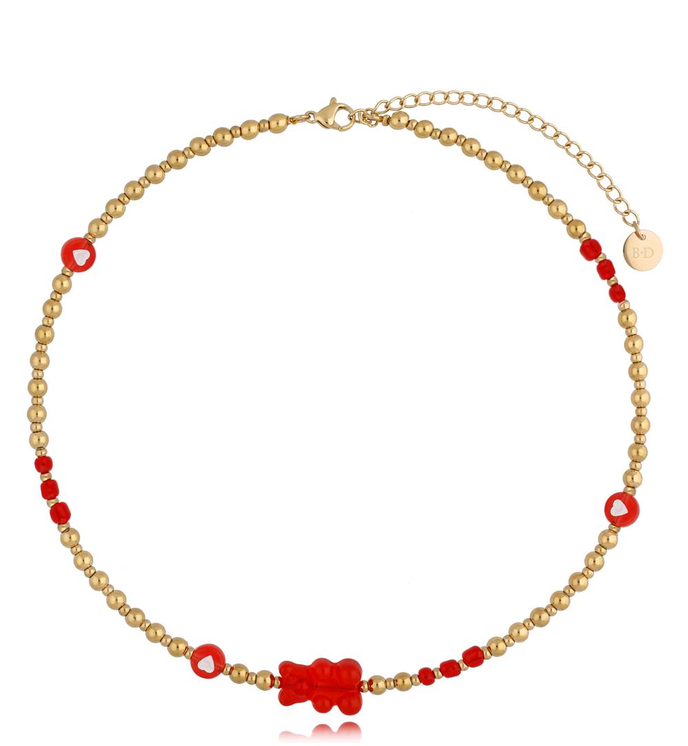 Naszyjnik z czerwonym misiem Bear NSC0201