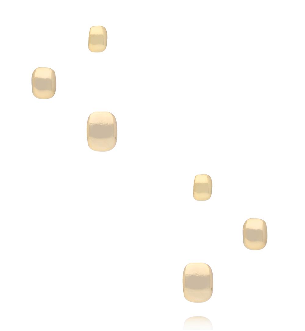 Zestaw złoconych prostokątnych kolczyków KMB0024