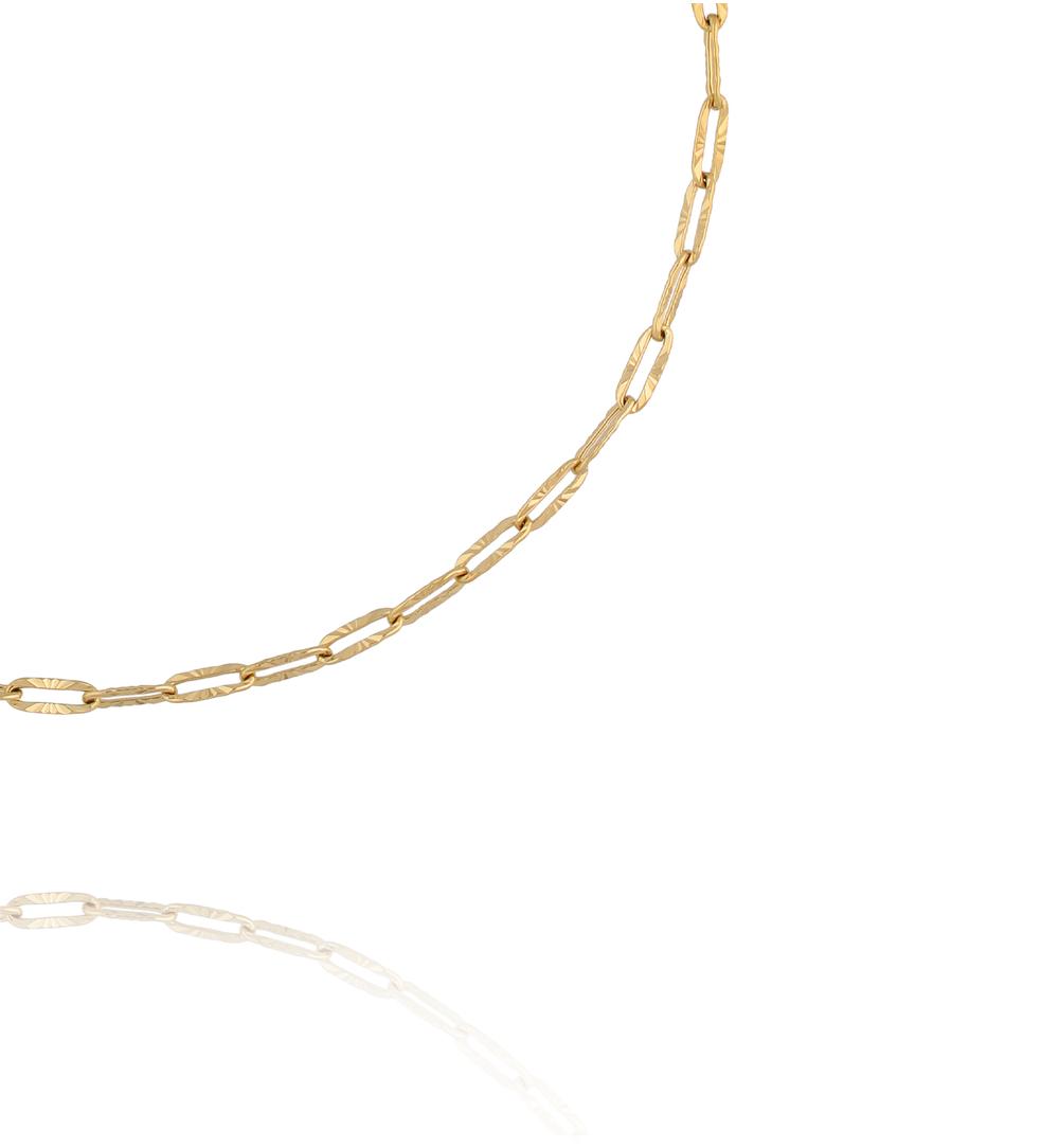 Naszyjnik z dekoracyjnym splotem złoty NEA0069