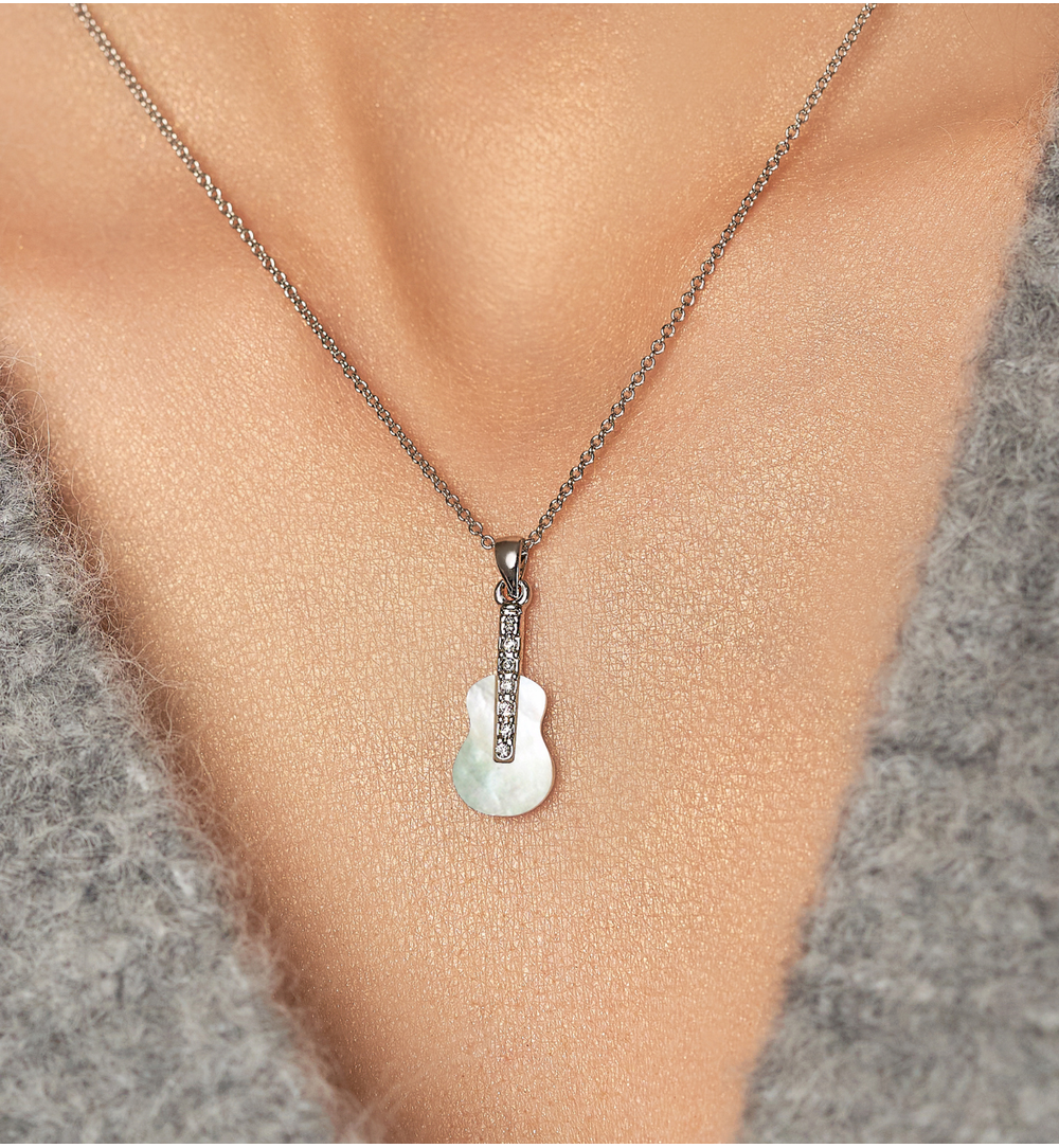 Naszyjnik srebrny z gitarą Glam Charms NS0286