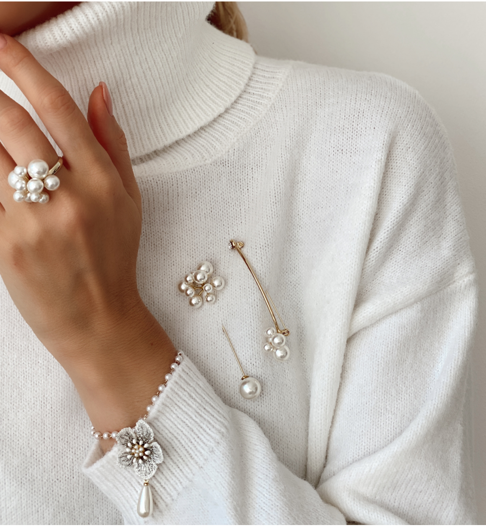 Szpilka złota z perłami Thiane BRPE0004